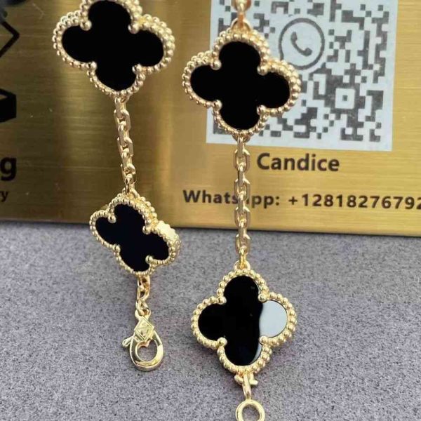 Van Cleef and Arpels Black Onyx Alhambra Bracelet VCARA41300