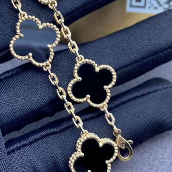 Van Cleef and Arpels Black Onyx Alhambra Bracelet VCARA41300