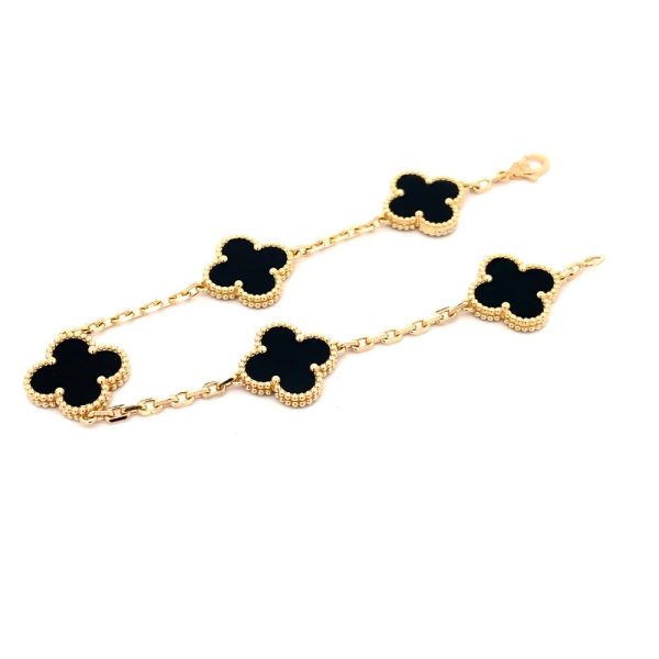 Van Cleef and Arpels Black Onyx Alhambra Bracelet VCARA41300