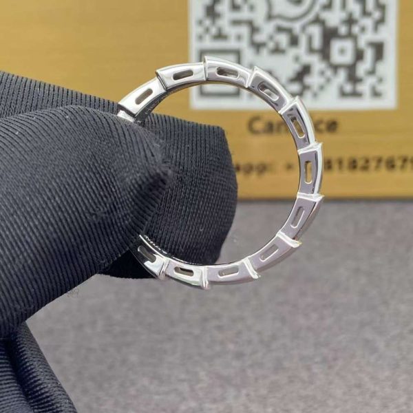 Bulgari Serpenti Viper Ring 18K White Gold Wedding Band 349672