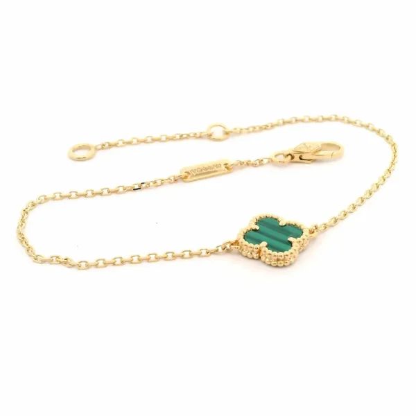 Van Cleef Green Malachite Sweet Alhambra Bracelet