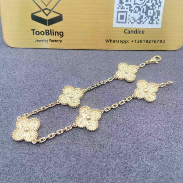 Van Cleef Hammered Gold Bracelet