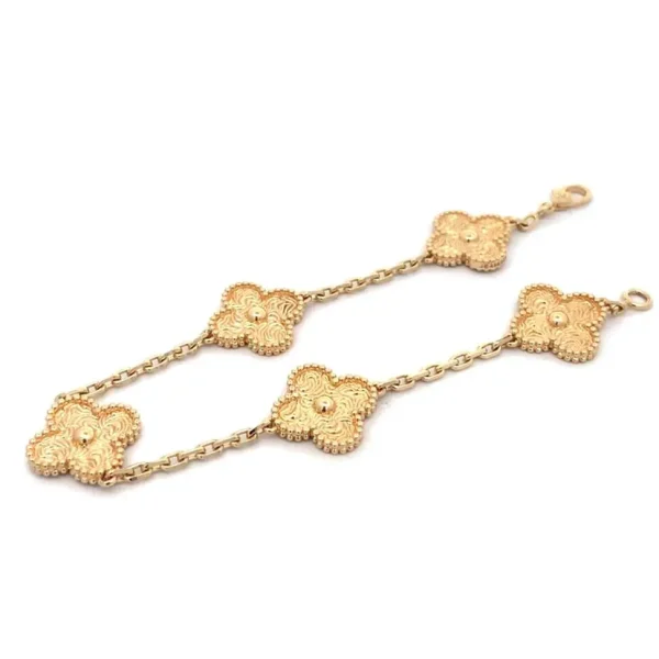 Van Cleef Hammered Gold Bracelet