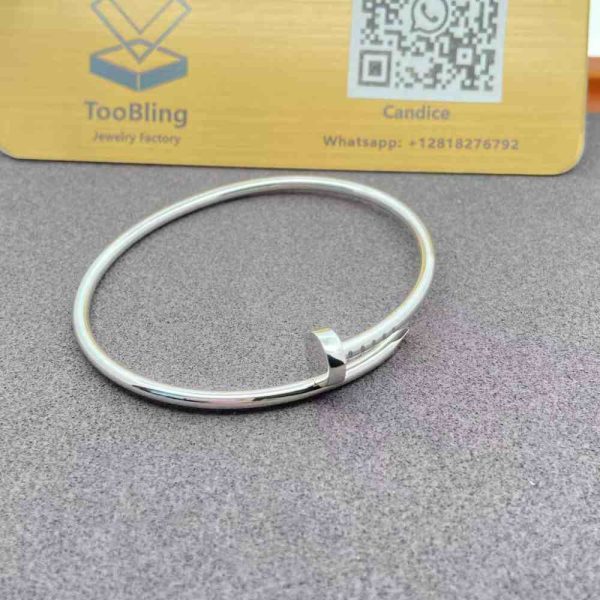 cartier nail bracelet white gold
