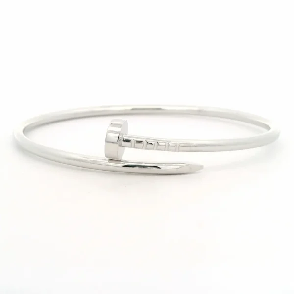 cartier nail bracelet white gold