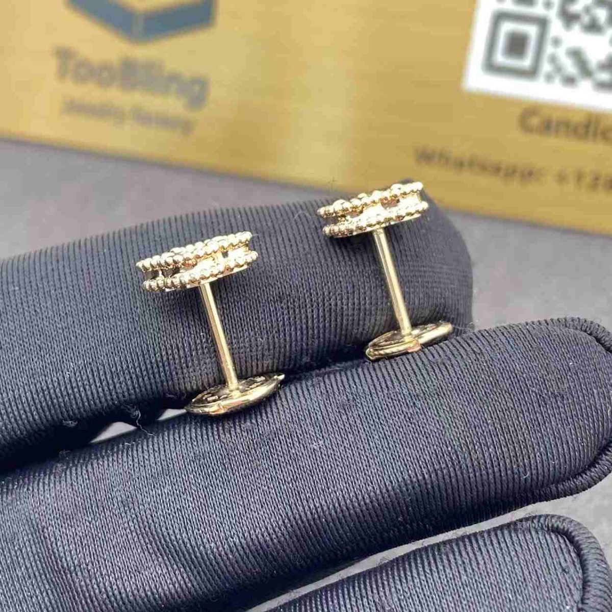 Van Cleef Sweet Alhambra Onyx Earrings