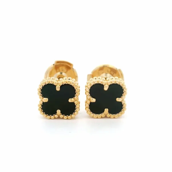 Van Cleef Sweet Alhambra Onyx Earrings