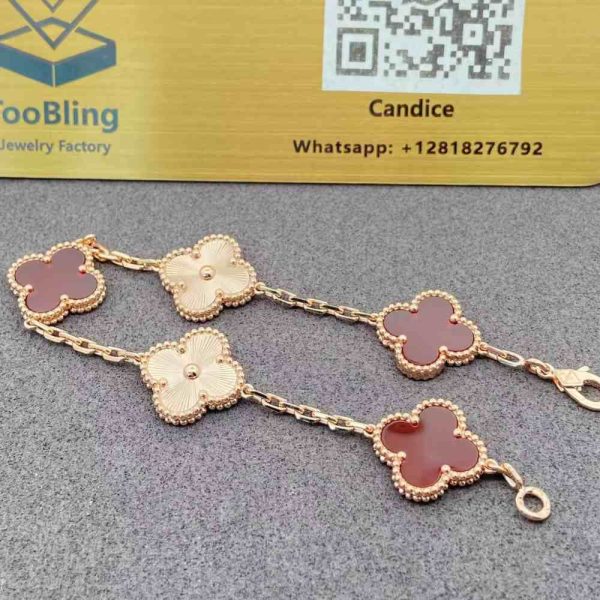 Van Cleef VCA Guilloche Carnelian Bracelet