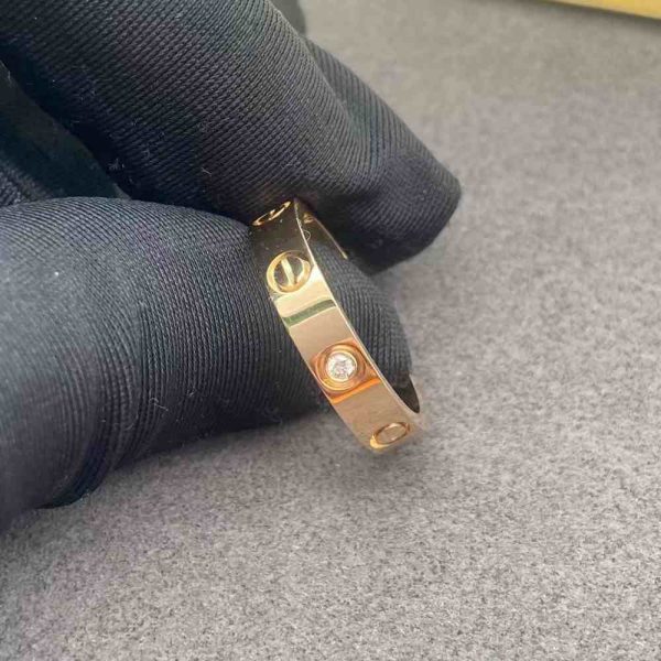 Yellow Gold Cartier Small Model One Diamond Love Ring​ B4056100