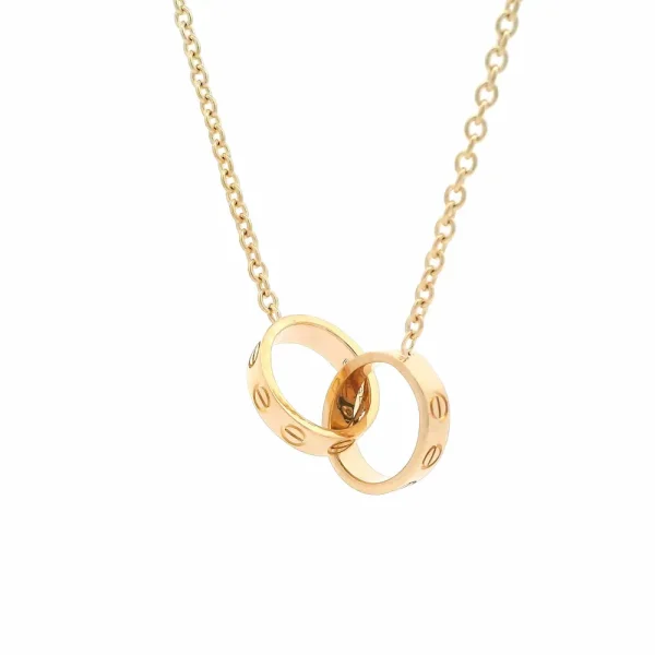 18K Cartier Love Interlocking Yellow Gold Necklace B7212400