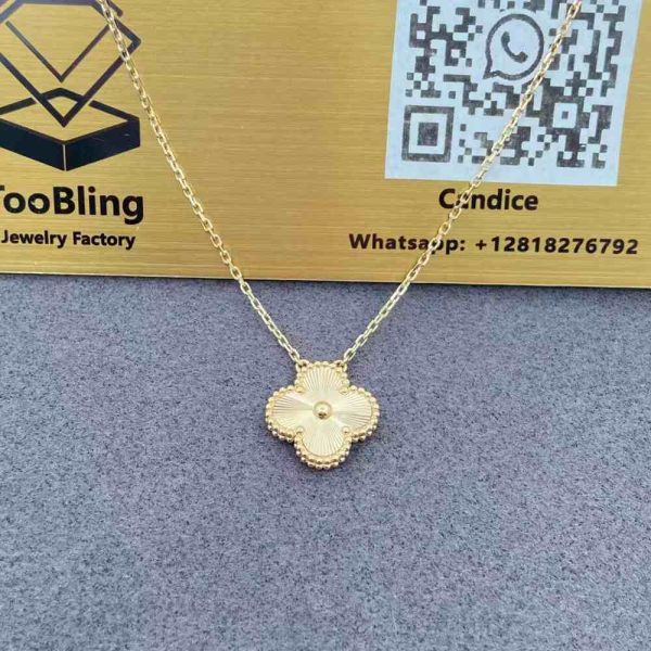 an Cleef and Arpels Gold Guilloche Necklace