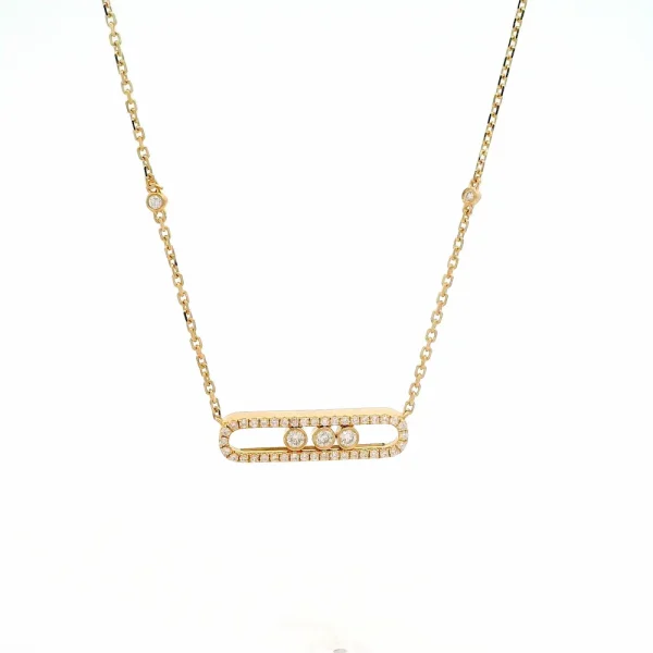Messika Move Pave Yellow Gold Diamond Necklace Dupe 3994