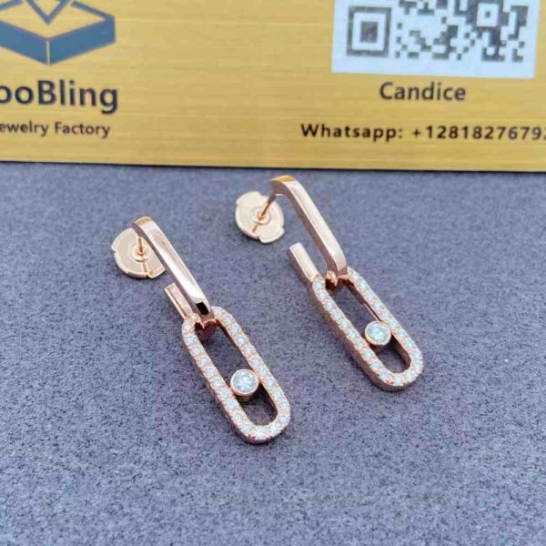 Messika Move Link Diamond Hoop Earrings in 18K Pink Gold 12469