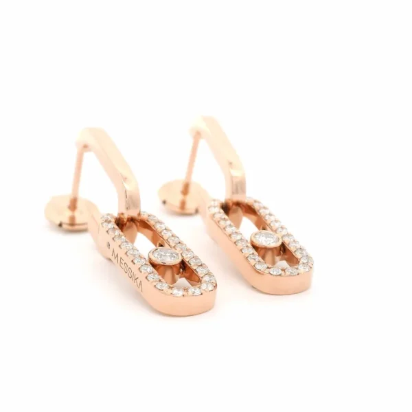 Messika Move Link Diamond Hoop Earrings in 18K Pink Gold 12469