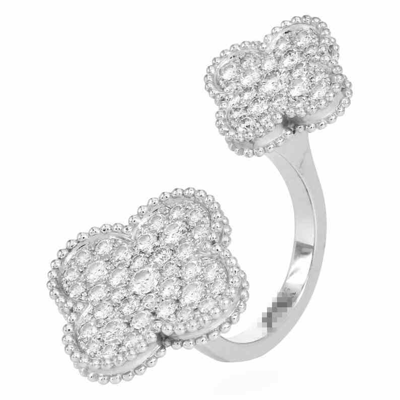 18k Gold Van Cleef Arpels Magic Alhambra Between the Finger Diamond Ring (3) 18k Gold Van Cleef Arpels Magic Alhambra Between the Finger Diamond Ring