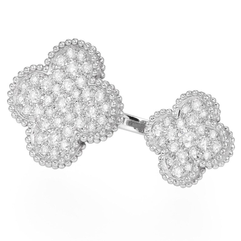 18k Gold Van Cleef Arpels Magic Alhambra Between the Finger Diamond Ring (4) 18k Gold Van Cleef Arpels Magic Alhambra Between the Finger Diamond Ring