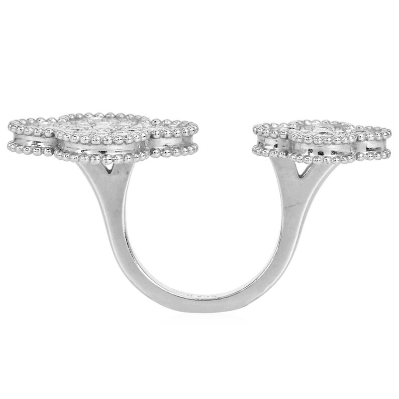 18k Gold Van Cleef Arpels Magic Alhambra Between the Finger Diamond Ring (5) 18k Gold Van Cleef Arpels Magic Alhambra Between the Finger Diamond Ring