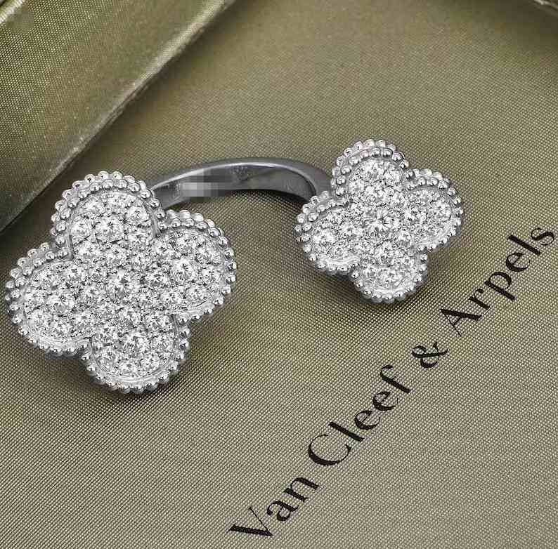 18k Gold Van Cleef Arpels Magic Alhambra Between the Finger Diamond Ring (6) 18k Gold Van Cleef Arpels Magic Alhambra Between the Finger Diamond Ring