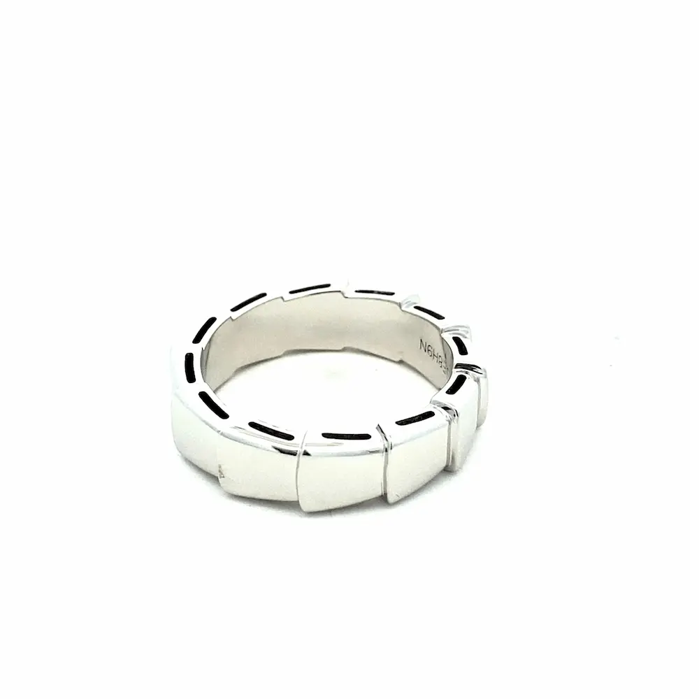 18k White Gold Bulgari Serpenti Viper Ring Thick Wedding Band 358813 18k White Gold Bulgari Serpenti Viper Ring Thick Wedding Band 358813