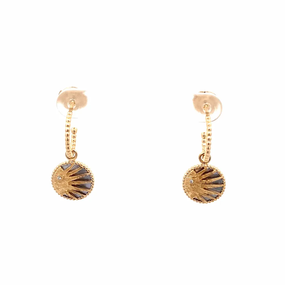 Dior Rose Celeste Earrings 18K Gold Diamonds Mother of Pearl and Onyx Dior Rose Celeste Earrings 18K Gold Diamonds Mother of Pearl and Onyx