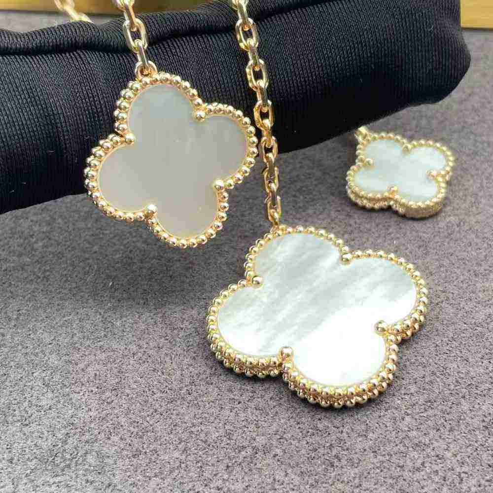 Van Cleef Magic Alhambra Necklace 6 Motifs Price VCARD79100 (4) 18K Gold Van Cleef Magic Alhambra Necklace 6 Motifs VCARD79100