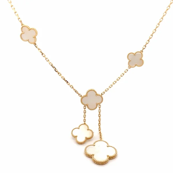 18K Gold Van Cleef Magic Alhambra Necklace 6 Motifs VCARD79100