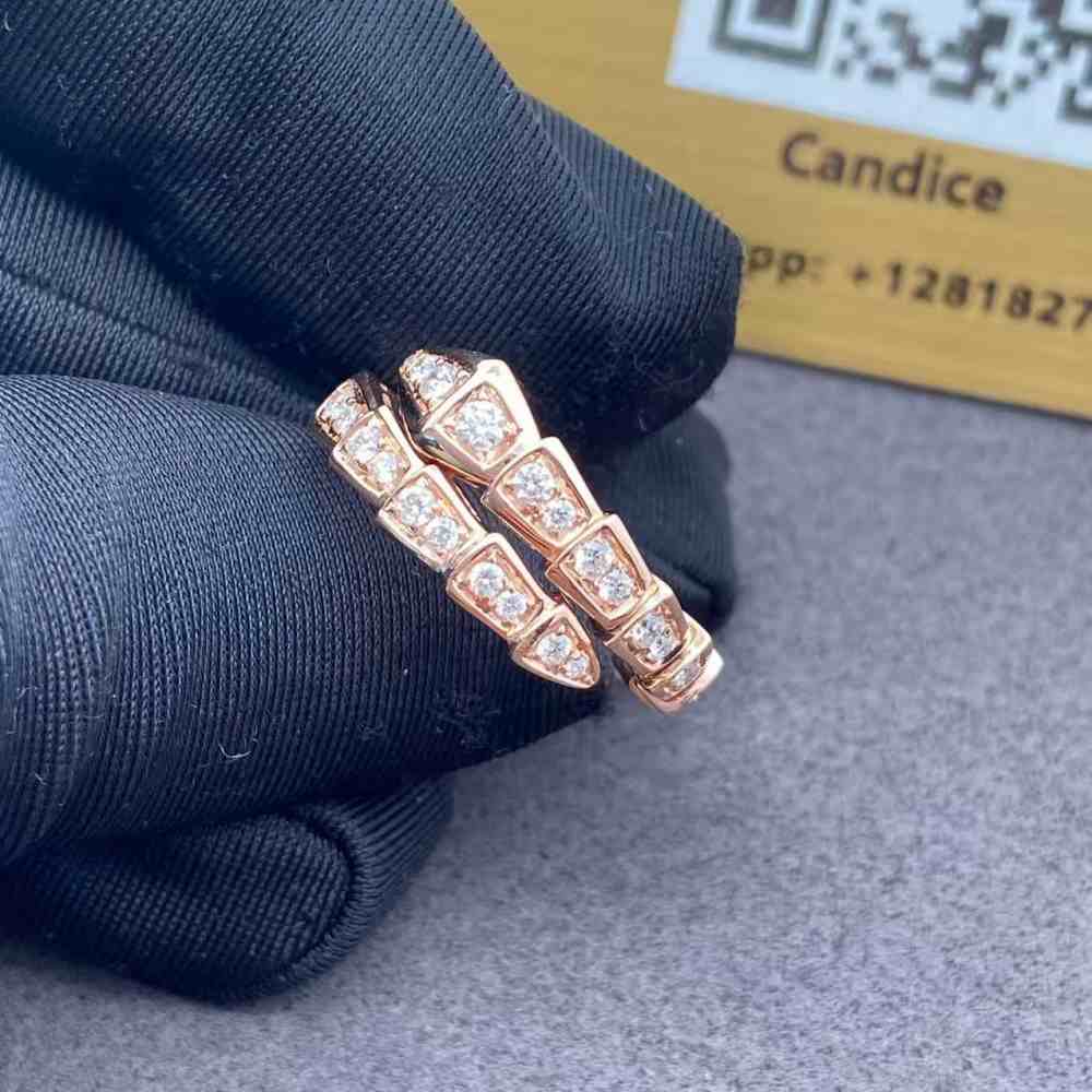 Bvlgari Serpenti Diamond Earrings 18K Rose Gold 358361 (2)