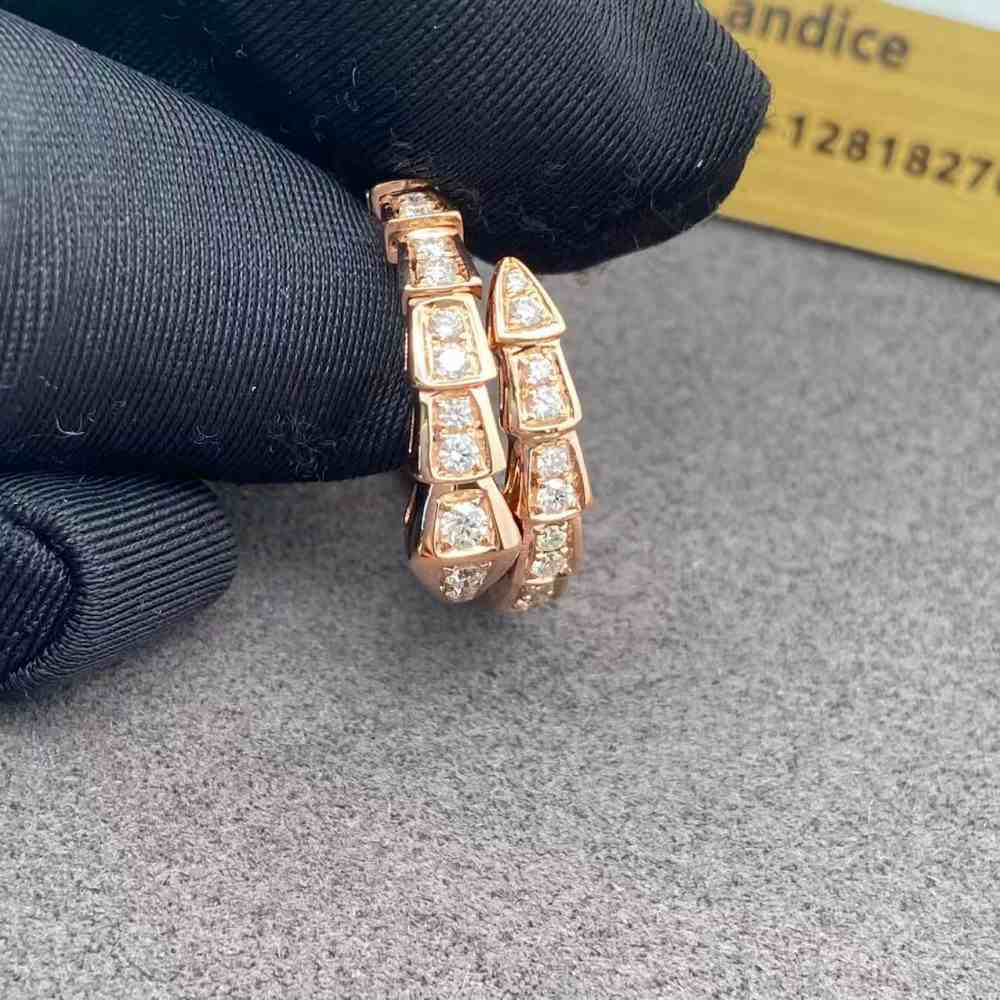 Bvlgari Serpenti Diamond Earrings 18K Rose Gold 358361 (4)