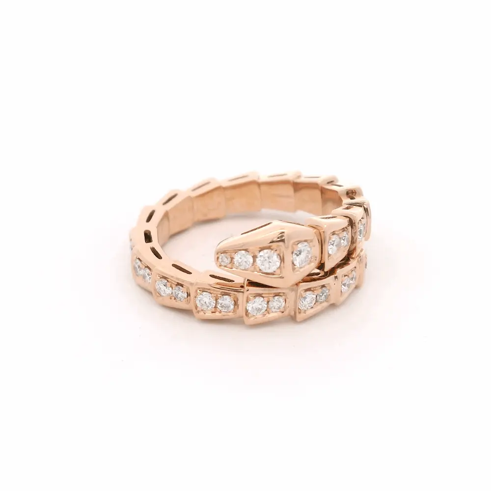 Bvlgari Serpenti Diamond Earrings 18K Rose Gold 358361